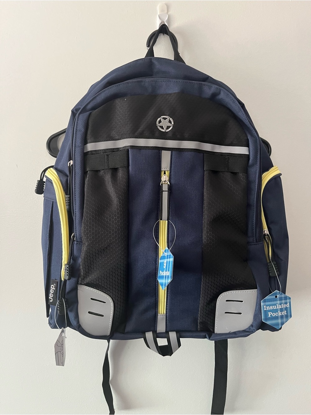 Jeep Navy, Black and Yellow Men's Backpack